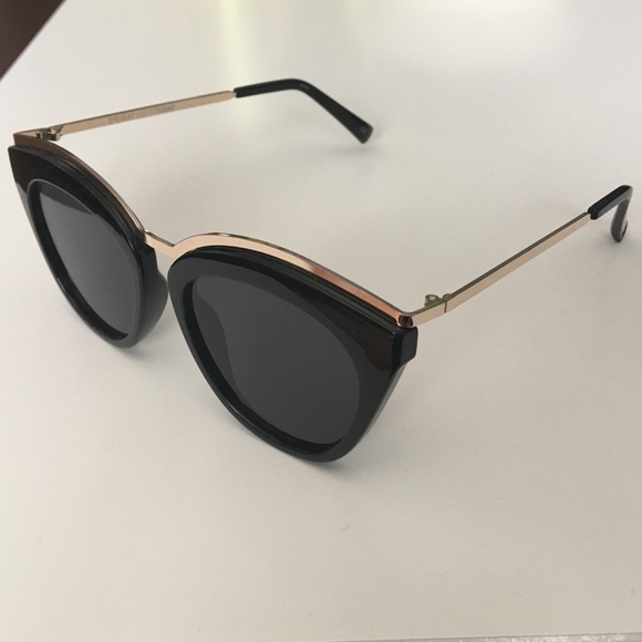 Le Specs Cat eyed sunglasses - black and gold - Picture 3 of 6